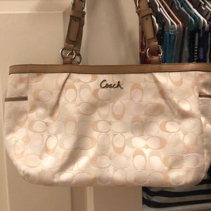 Coach signature beige handbag